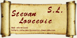Stevan Lovčević vizit kartica